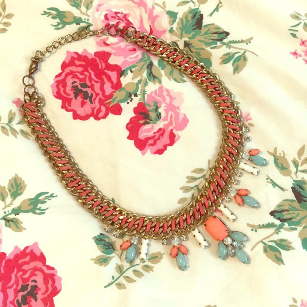 Braided chain statement necklace